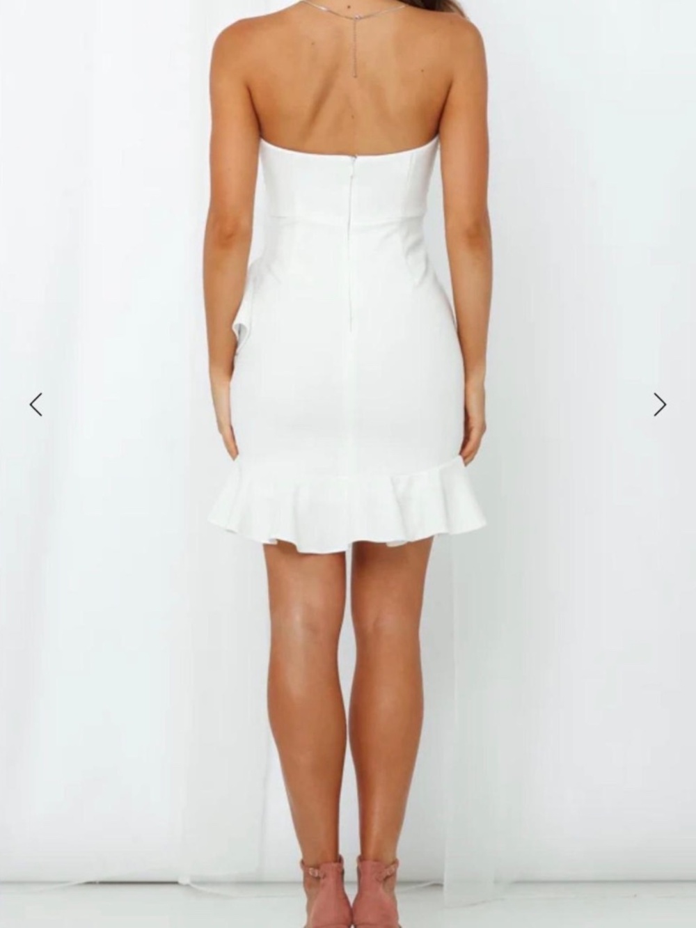 NWT Hello Molly White Strapless Ruffle Dress Sz S - Picture 2 of 7